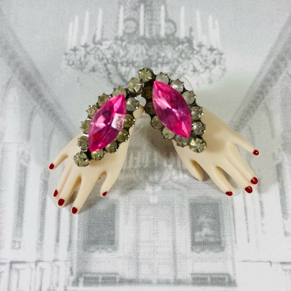 Amazing hand embellished vintage porcelain doll hand Earrings 00AK